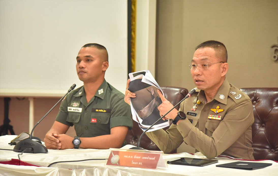 A press conference at Royal Thai Police Office